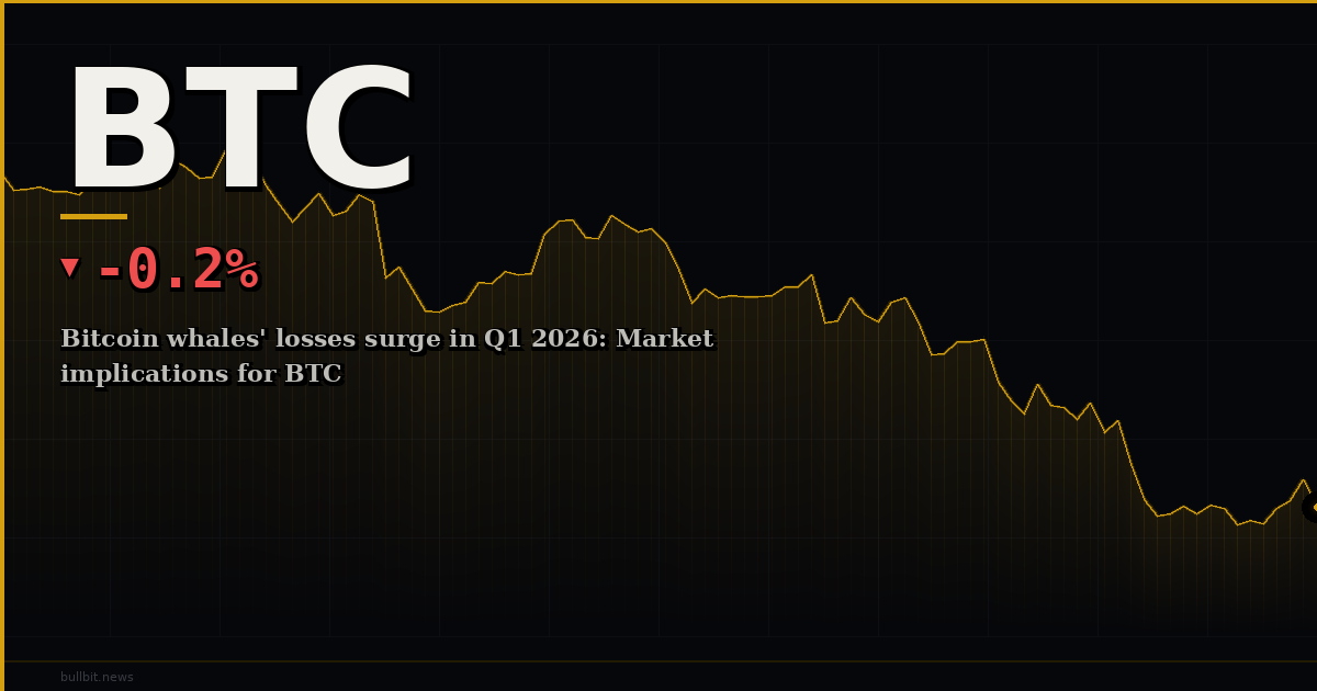 Bitcoin whales' losses surge in Q1 2026: Market implications for BTC