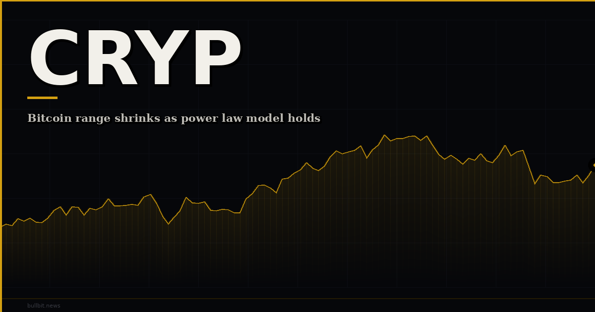 Bitcoin range shrinks as power law model holds