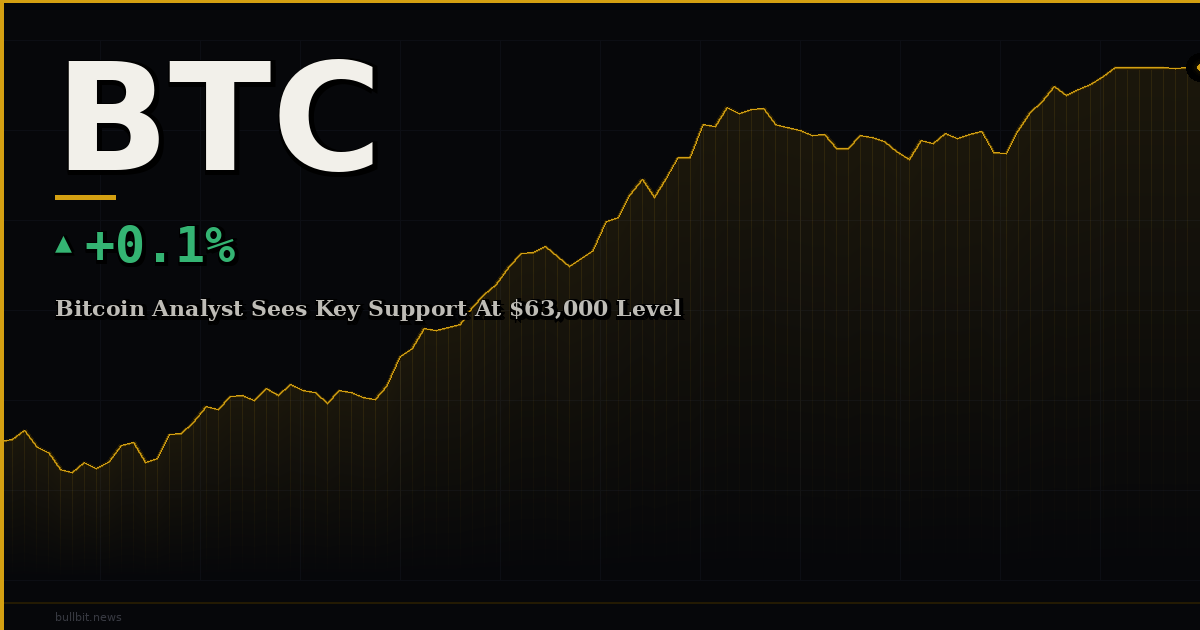 Bitcoin Analyst Sees Key Support At $63,000 Level